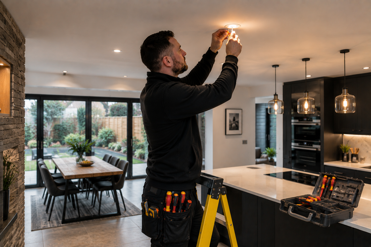 Electrician carrying out electrical work in Stourbridge property