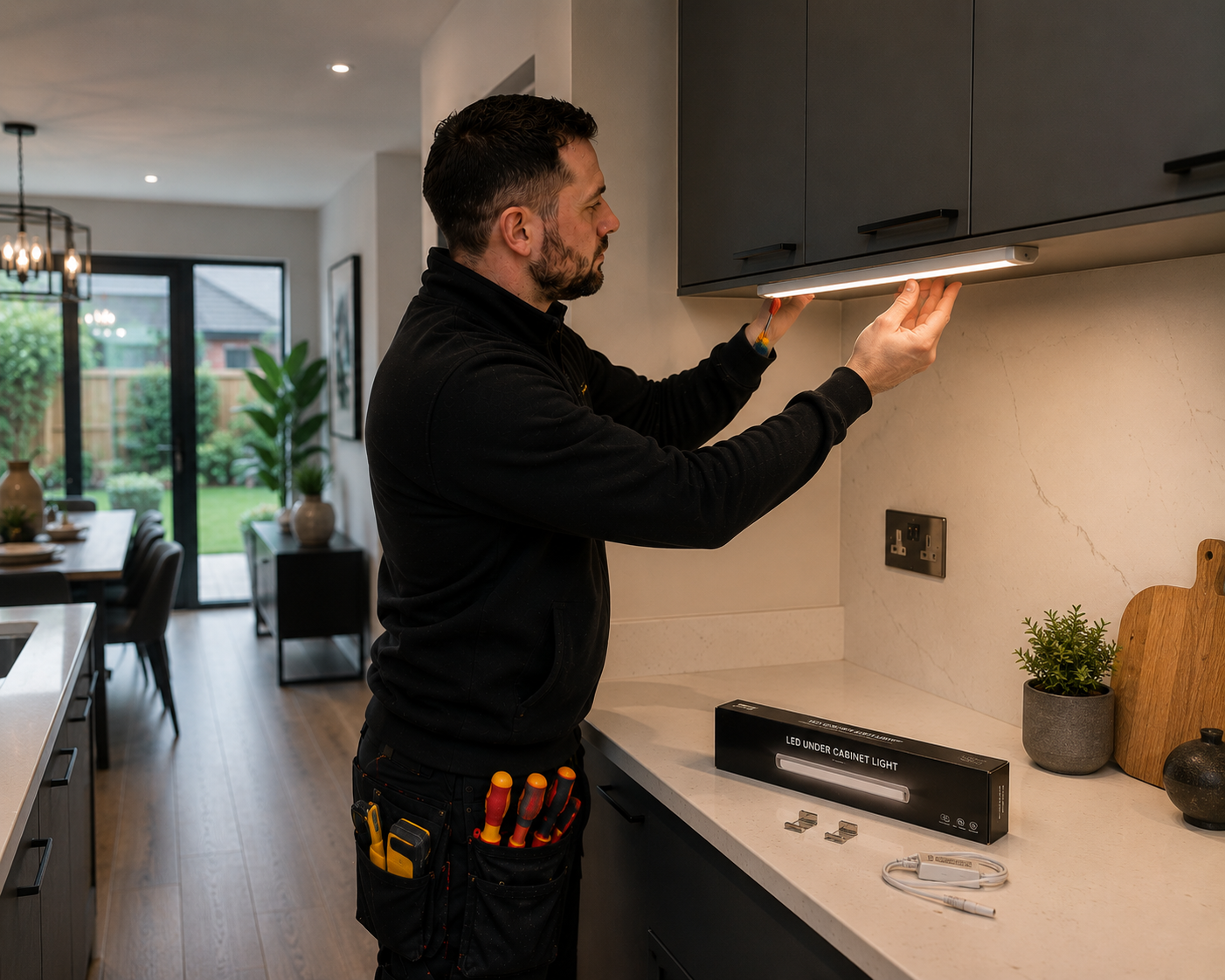 Electrician carrying out electrical work in Walsall property